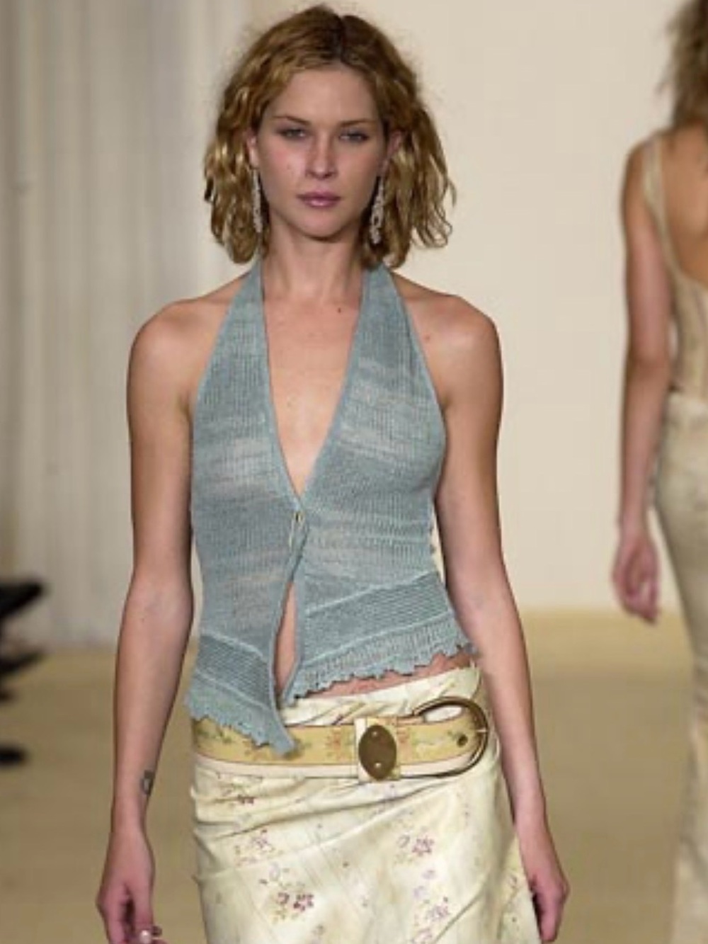 Ralph Lauren Collection Spring 2003 Runway Halter Knit Top Crochet Blouse Boho M